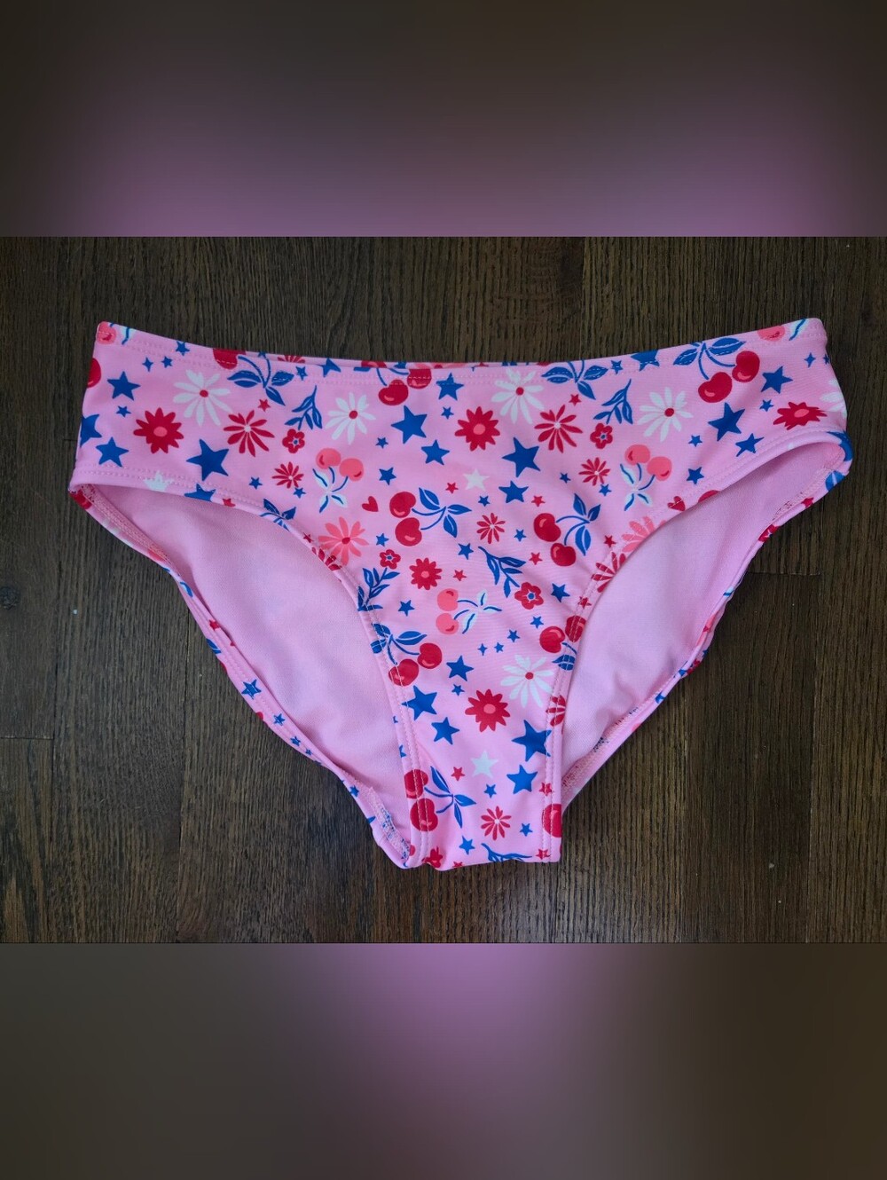 Cat & Jack Girls Large 10/12 Pink Cherries Swim Bottoms